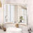 Tri-Fold Wall Mirror with Backlit, Front-lighted, Removable 10x Magnifying Mirror, Dimmer, Defogger-111660105