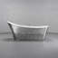 Vast Studio Aged Silver/Gray Freestanding Asymmetrical Bathtub – Solid Surface Deep Soaking Tub with High-Back Wave Design, Sculpted Metallic Finish & Modern Spa-Luxury Comfort-1484279399