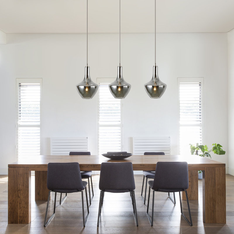 Cammie 3 - Light Kitchen Island Pendant, Smokey, Satin Nickel