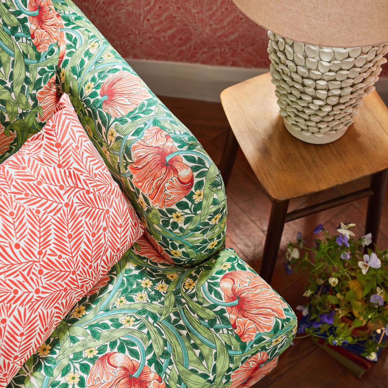 Bedford Park Pimpernel Fabric, Shamrock/Watermelon