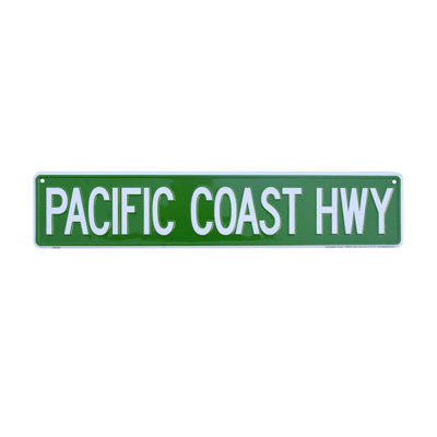 PCH Pacific Coast Highway Cali Tin Metal Street Sign CA Bar Man Cave Wall Decor
