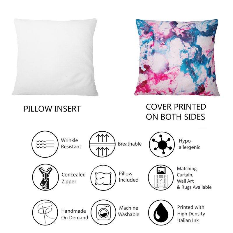 Coussin rose et bleu Marble Art