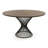 Maria Modern Round Walnut & Black Table