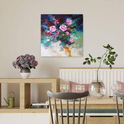 Roses, art contemporain abstrait