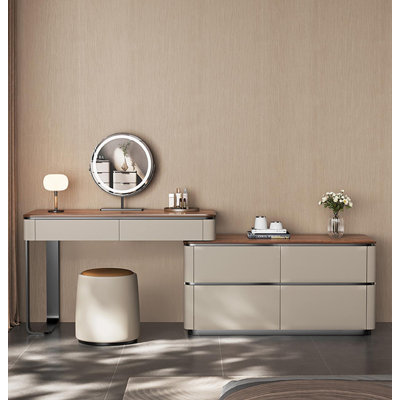Italian Minimalist Light Luxury Integrated Corner Combination Of Vanity Table And Chest Of Drawers
