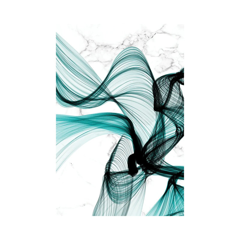 Teal Ribbons VIII by Irena Orlov - Wrapped Canvas Print, 30.48cm H x 20.32cm W x 1.905cm D