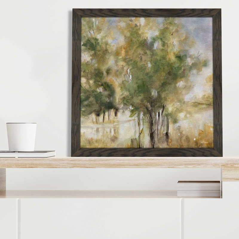 Waterway Grove par Carol Robinson - Peinture, L 31,5 po x H 31,5 po, Encadrement brun
