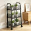 Chariot de cuisine à roulettes à 3 niveaux avec roulettes, organisateur de rangement en métal pour fruits, légumes, oignons, pommes de terre, garde-manger et collations