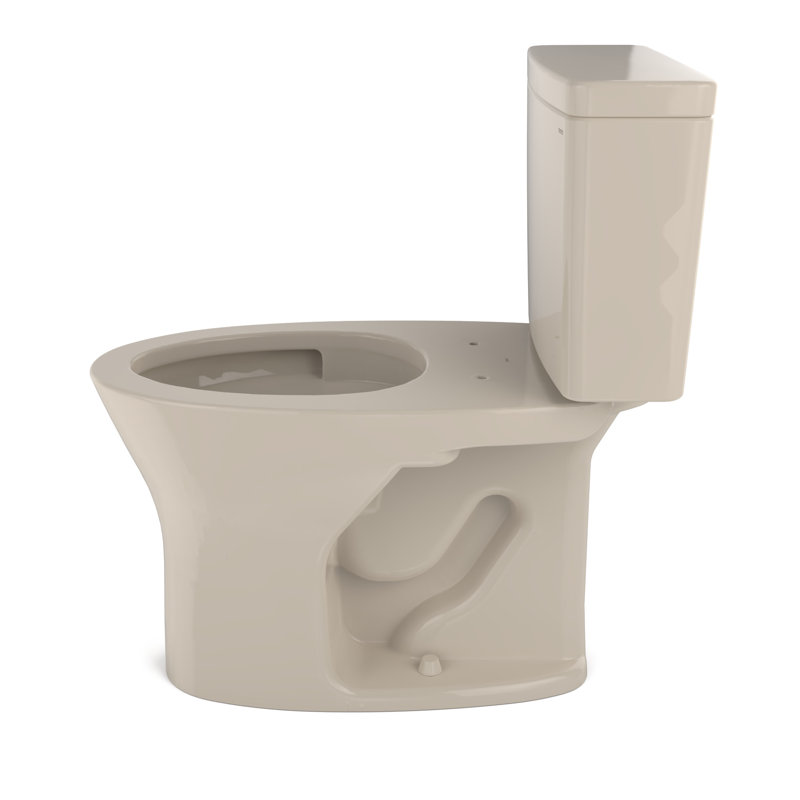 Drake® 1.6 GPF Elongated Two-Piece toilet (Seat Not Included), Bone, New! Tornado Flush
