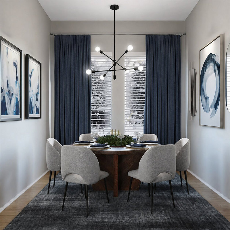 Newhouse Modern 6 Light Sputnik Chandelier, Black