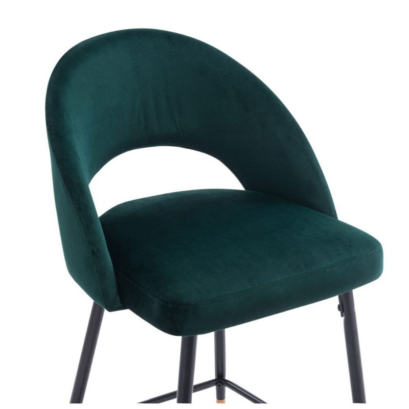 Ensemble de 2 tabourets de comptoir rembourrés Audie (ensemble de 2) avec structure en métal - sièges de cuisine et de bar modernes