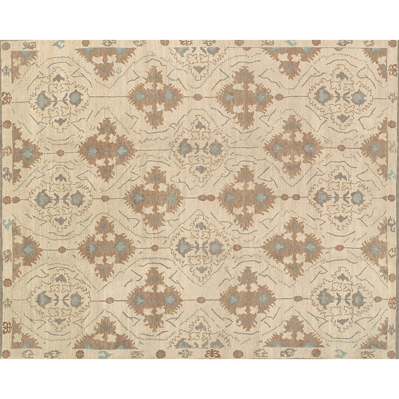 Samkara Wool Oriental Area Rug in Beige/Neutral, Rectangle 12' x 16'