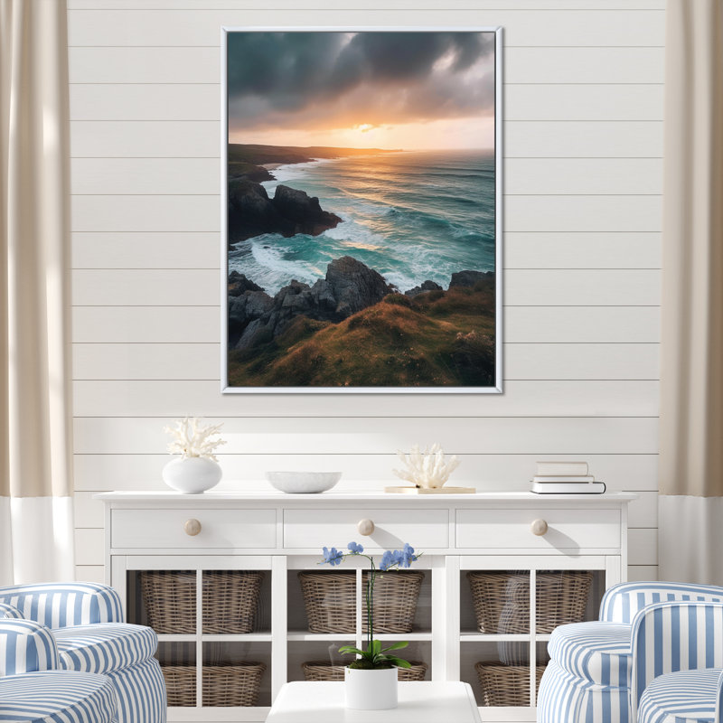 Impression sur toile Seaside Serenity II, H 32 po x l 24 po x P 1 po, Cadre flottant blanc
