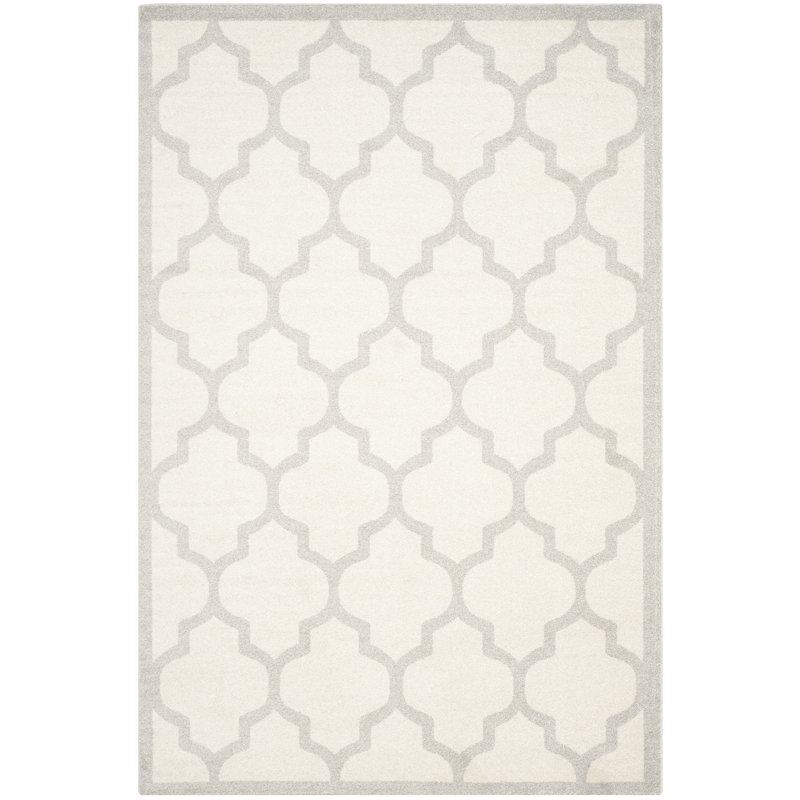 Tapis géométrique beige / gris clair Ammundsen, Rectangle 6 pi x 9 pi