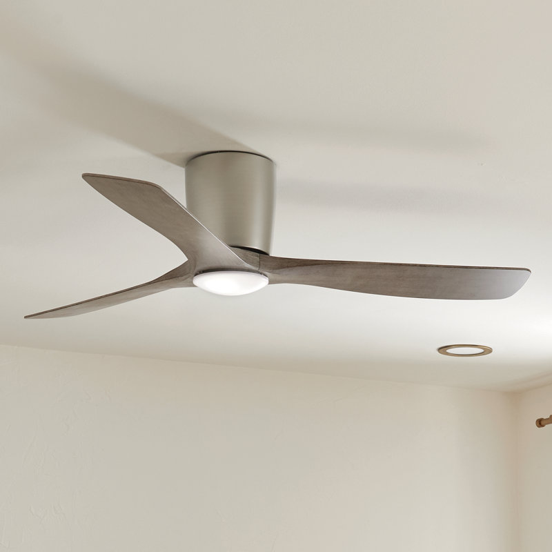 Volos 54'' Ceiling Fan with LED Lights, Brushed Nickel/Distressed Antique Gray