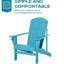 Chaise bleu ciel avec porte-gobelet et protection contre les intempéries pour patio, pelouse, terrasse, jardin, cour arrière, foyer extérieur