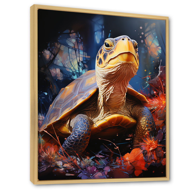 Voyage expressionniste sur toile, H 44 po x l 34 po x P 1,5 po, Cadre naturel flottant