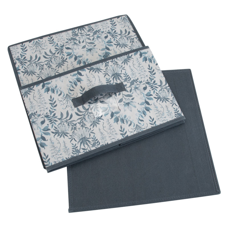 Blue Floral Non-Woven Foldable Storage Box
