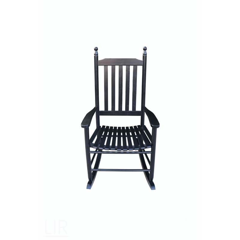 Chaise berçante en bois NOIR, sans tapis, chaise, Noir