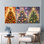 «Thanksgiving Christmas and New Year Tree», ensemble de 3 reproductions d'art sur toile tendues sur toile