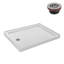 Base de douche en acrylique blanc brillant avec drain à gauche 42 po x 34 po Streamline