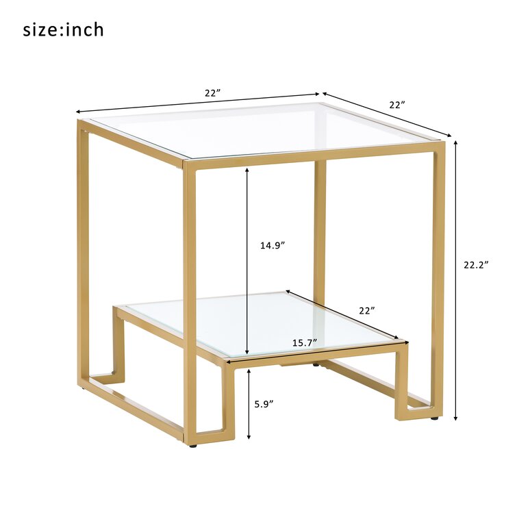 ModernLuxe Glass Top End Table - Wayfair Canada