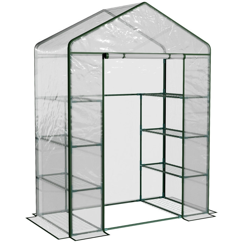 Walk in 143*73*195 cm Steel 1 Piece Walk-in Greenhouse Transparent with Roll-up Door