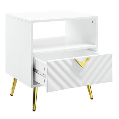 Table de bout ultra brillante avec tablette