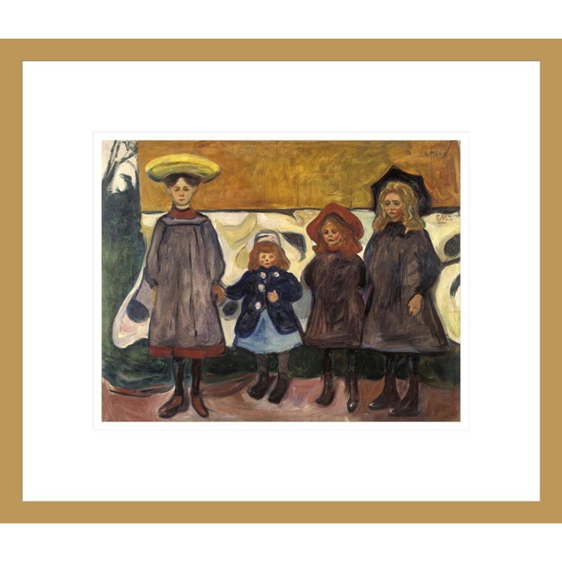 «Four Girls in Œsgördstrand» par Edvard Munch, impression giclée encadrée, H 13,75 po x l 15,95 po