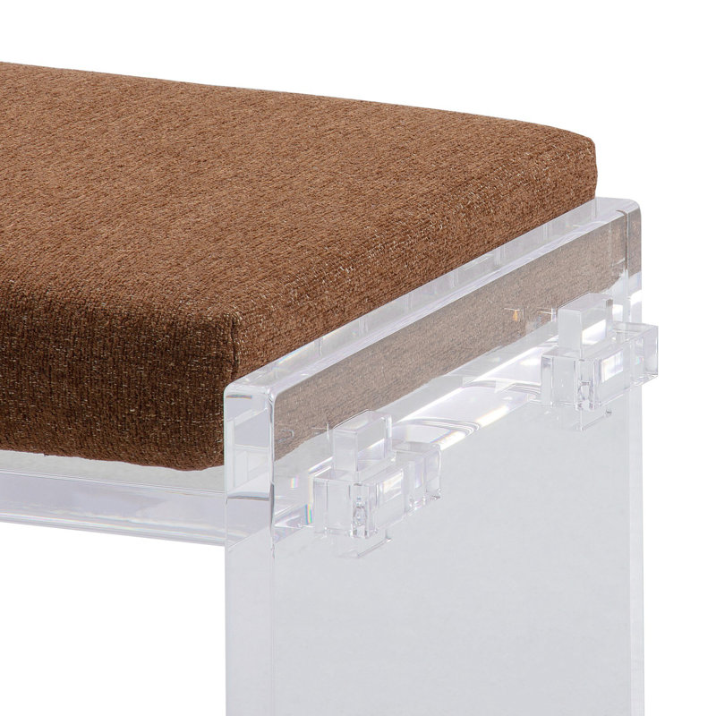 Gerrard Upholstered Accent Stool, Crypton Wayfarer Sienna