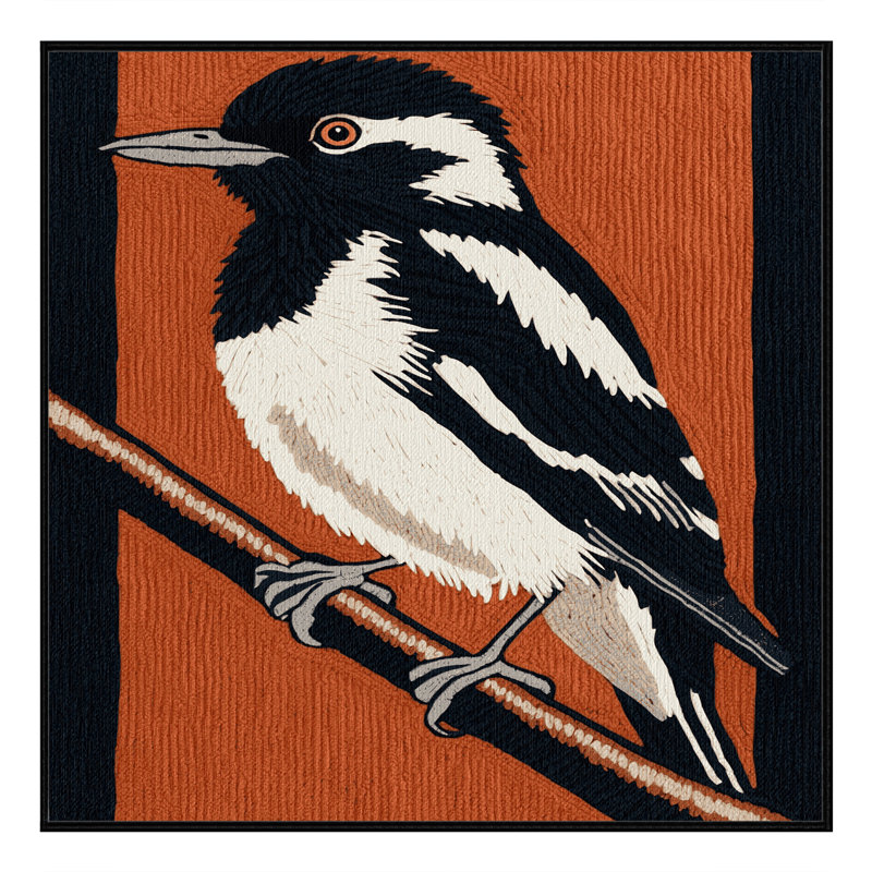 Washable Social Flycatcher Birds Area Rug, Square 8'