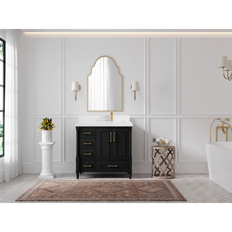 36'' Single Bathroom Vanity with Top, White