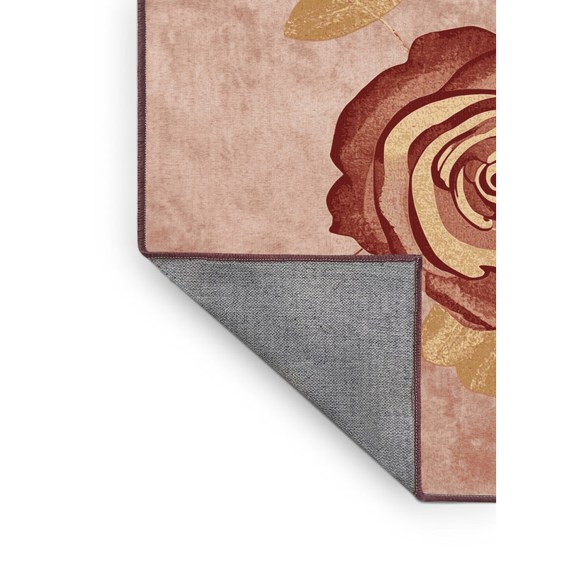 Tapis beige et moderne à motif abstrait lavable à la machine Torresdale Valentines, 8x10