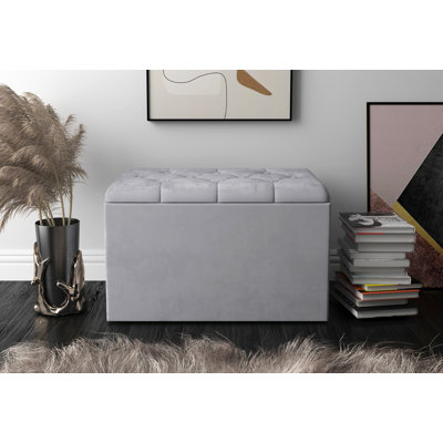 Velvet Upholstered Storage Bench