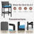 Outdoor Wicker Bar Stools Set of 2, 30 Inch Bar Height Patio Barstools with Thickened Cushions, All-Weather Wicker Rattan Bar Chairs with Backrest & Footrest for Backyard, Pool, Balcony, Blue-1934734912