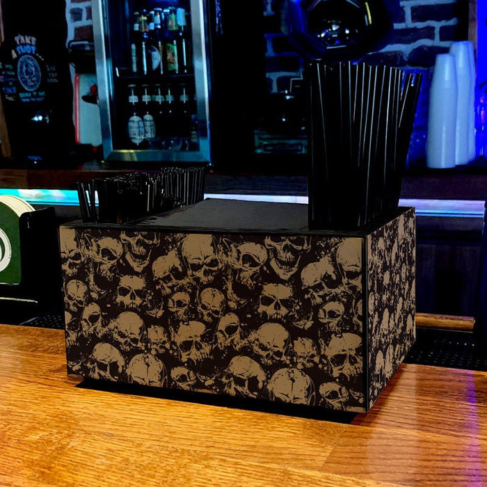 Plateau de bar en bois - Crânes