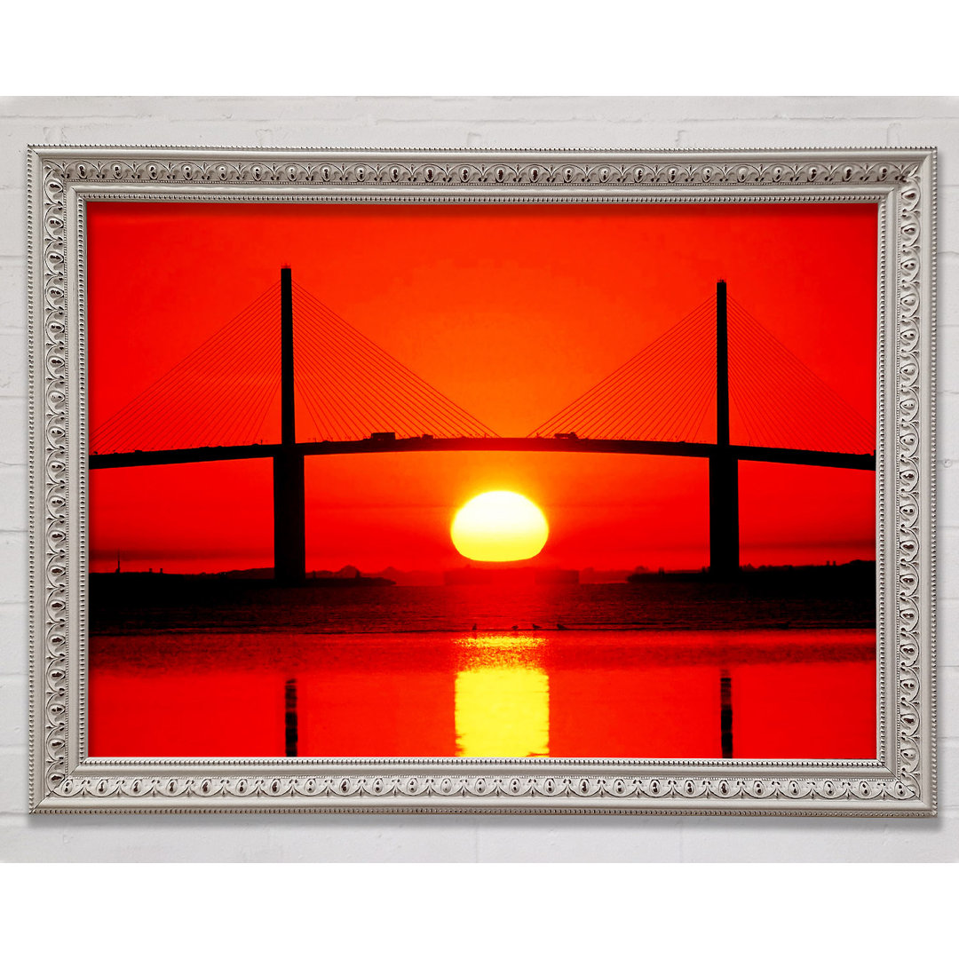 Brücke bei Sonnenuntergang - Einzelne Bilderrahmen Kunstdrucke