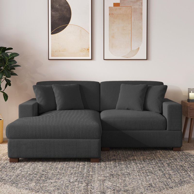 Milbrey Modular Corner Sofa, Grey, Left Hand Facing