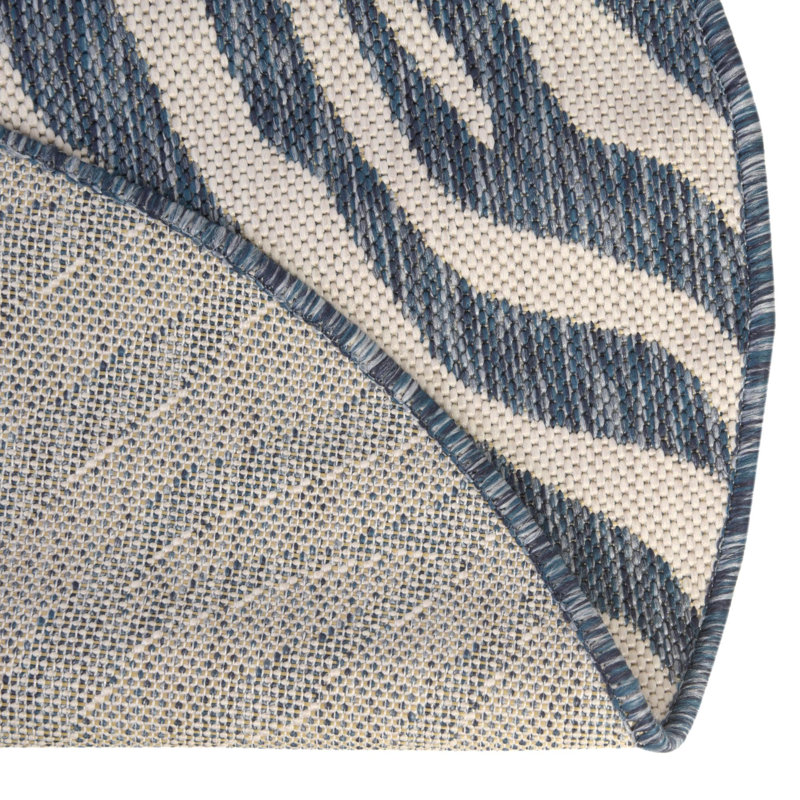 Tapis intérieur / extérieur bleu Itchington, Rond 3 pi