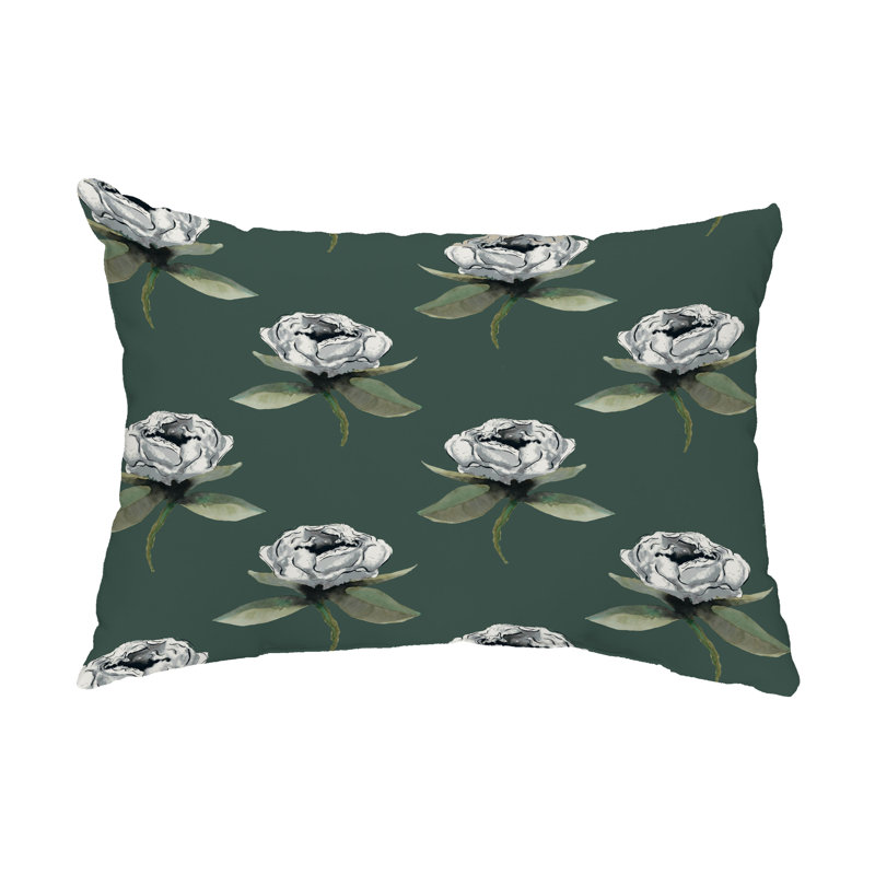  Coussin lombaire d'extérieur Floral Bunch, Vert