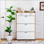 Armoire de rangement étroite pour chaussures avec 3 tiroirs dissimulés et 2 tiroirs de rangement, idéale pour les vestibules et les couloirs-818802068