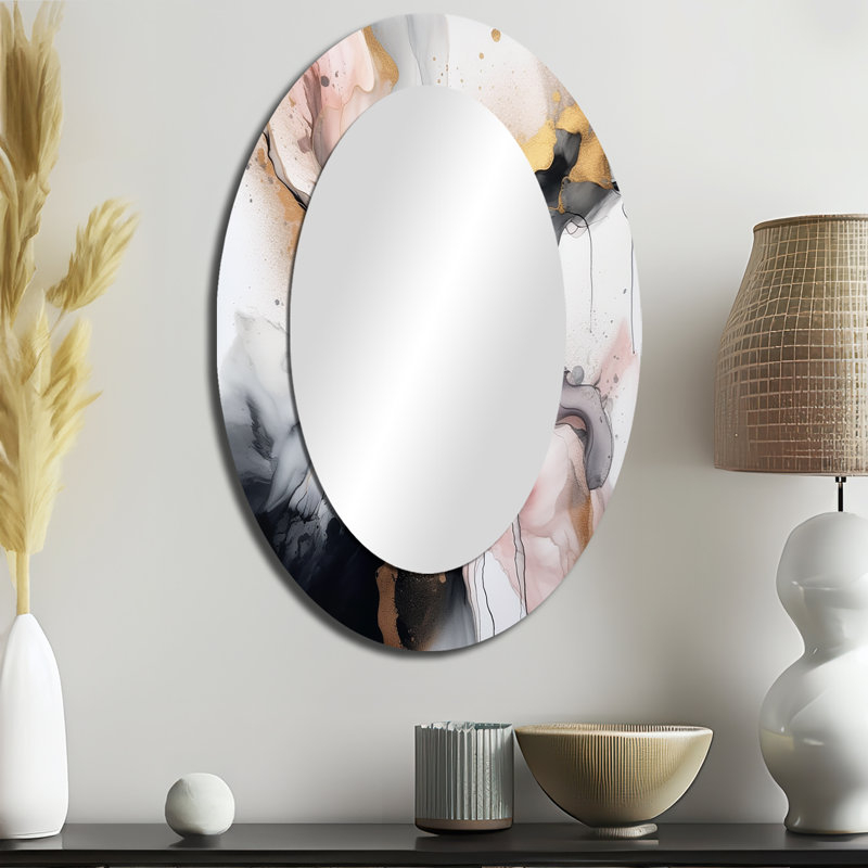 Miroir mural rose rose texturé Splash Marble II, 36 po x 24 po