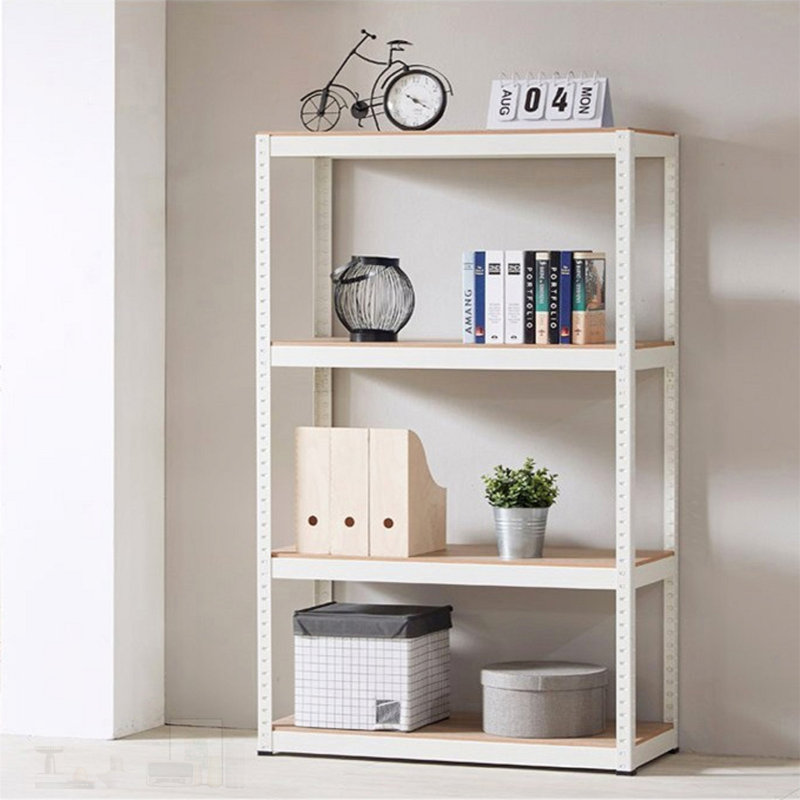 Support utilitaire en acier robuste à 4 tablettes réglables, parfait pour les solutions de rangement organisées et efficaces.