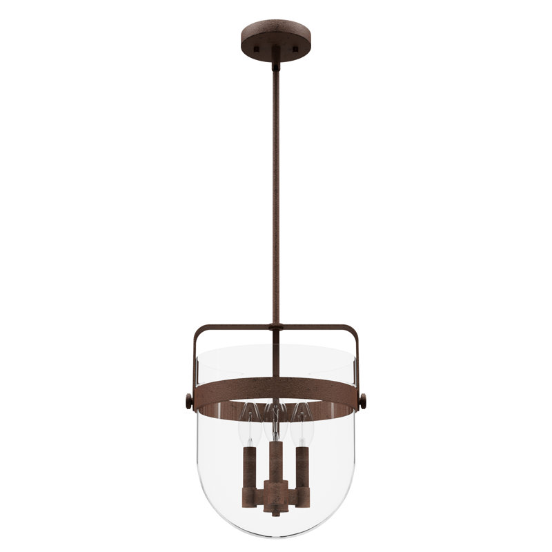 3 - Light Urn Pendant, Textured Rust