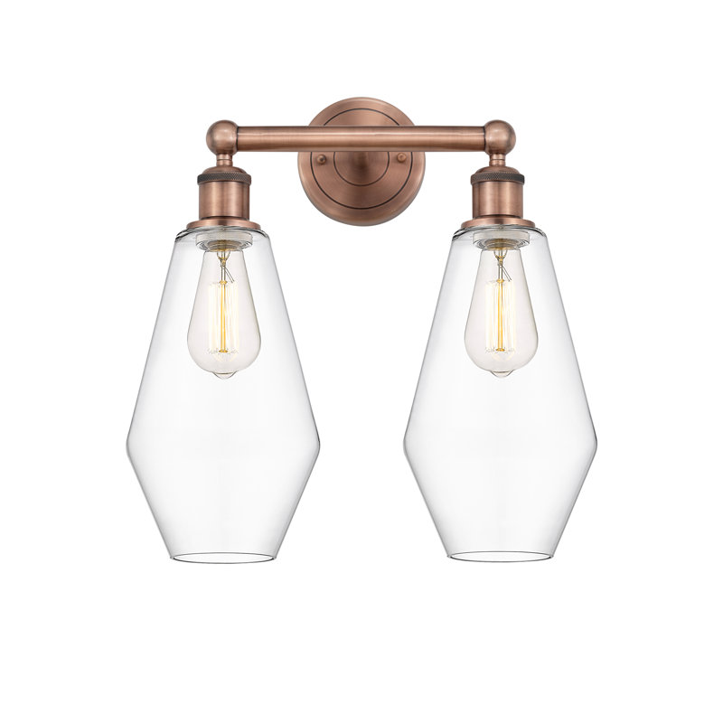 Éclairage pour meuble-lavabo à intensité variable 2 lumières Amylea, Clair, Cuivre antique