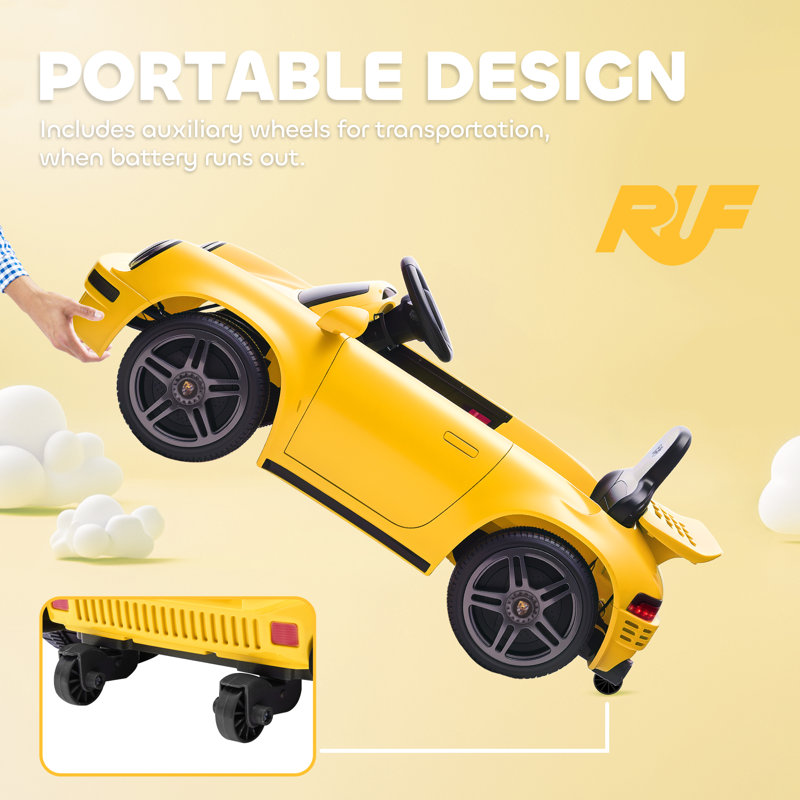 HOMCOM Battery Powered Ride On with Remote Control, Yellow