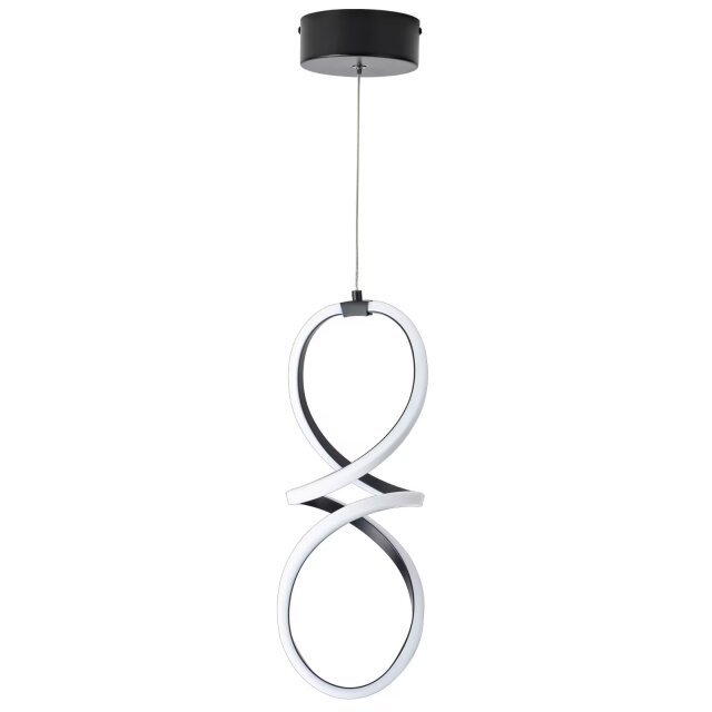 Modern Spiral LED Pendant light, Matte Black