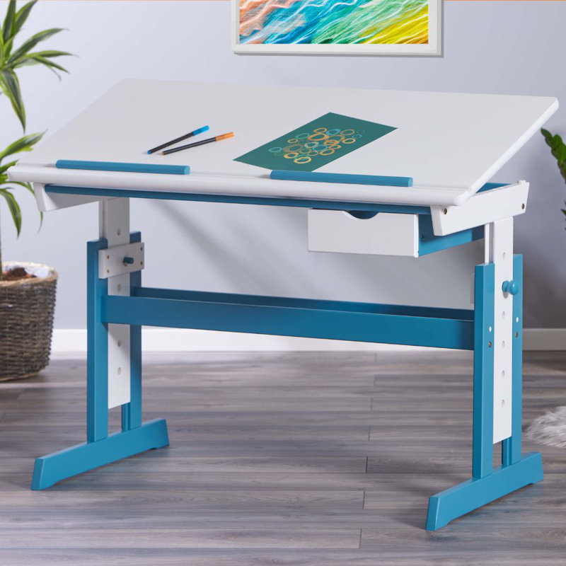 Kinderschreibtisch Simon – Höhenverstellbar, White/Blue