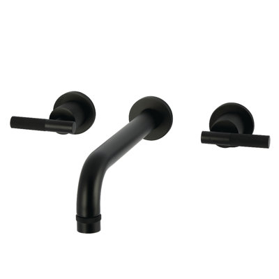 Kingston Brass Convergent Two-Handle 3-Hole Wall Mount Roman Tub Faucet With Knurled Handle