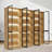 94.5 '' W Combination Bookcase With Glass Doors And Led Lights, Display Cabin With 5-tier Shelveset-144121694-144561871